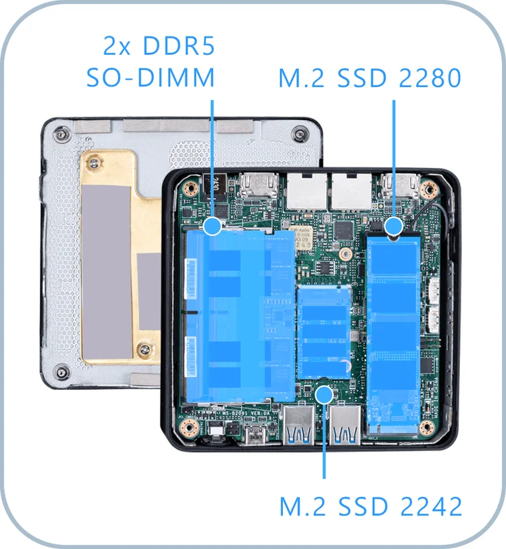 Svart MSI Cubi NUC AI-låda på ett skrivbord
